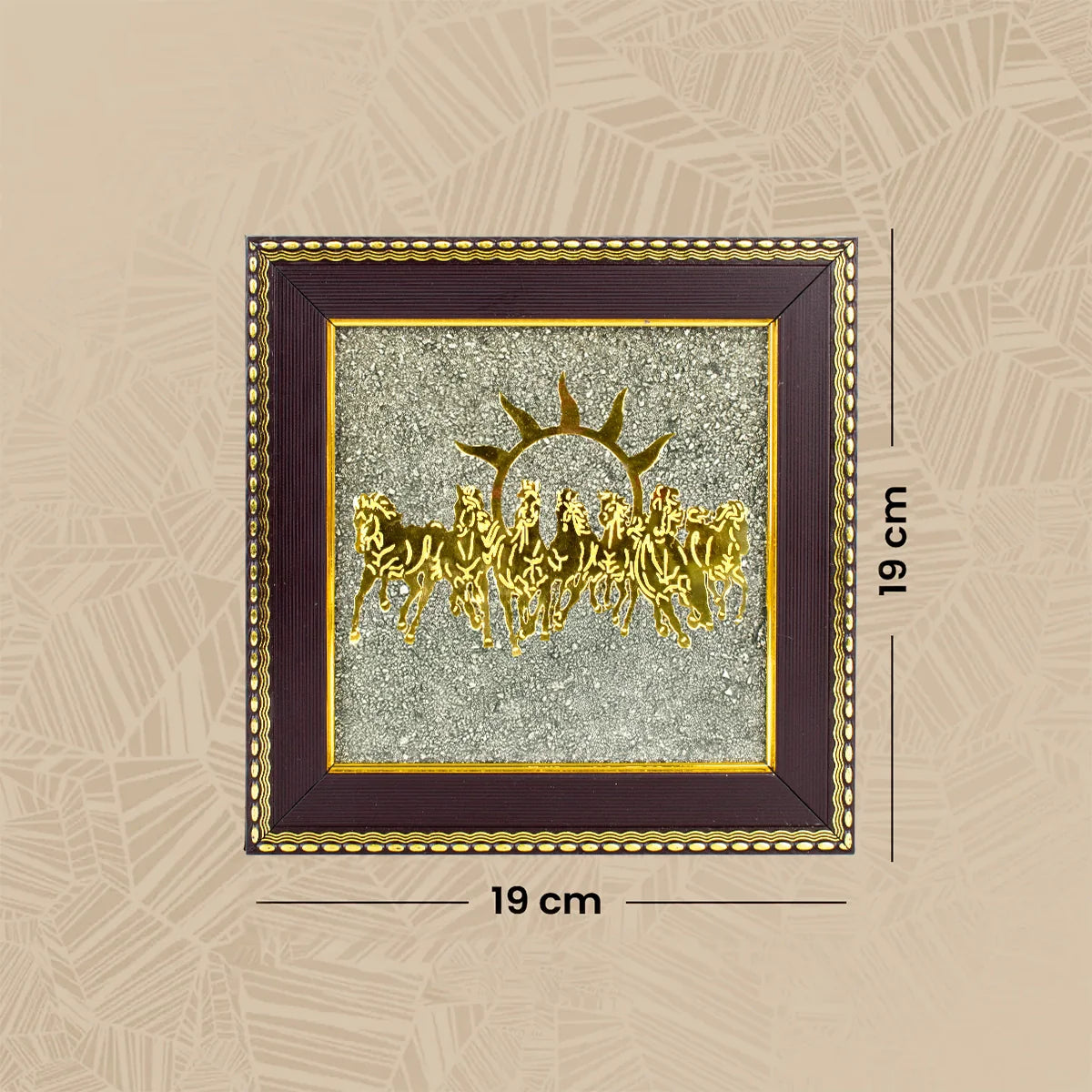 7 Horses on Raw Pyrite Frame – Career Growth, Success & Wealth Vastu Decor