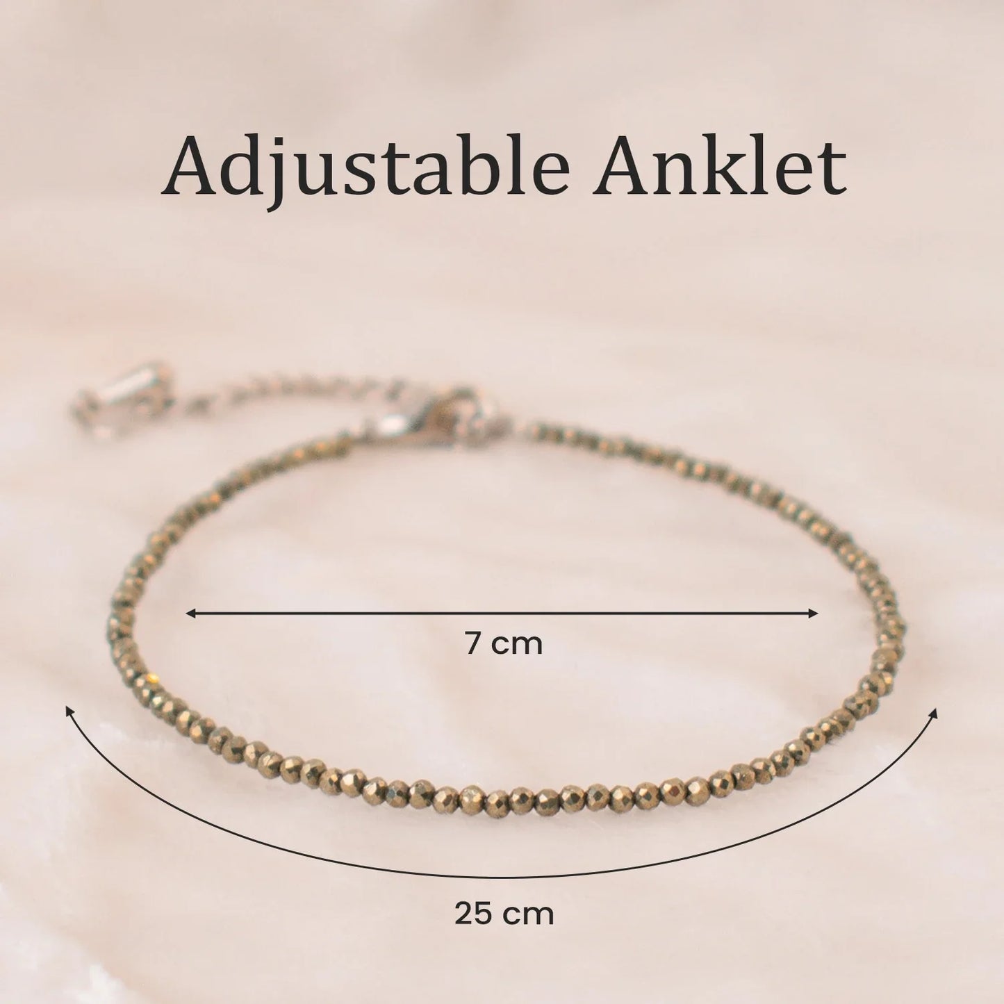 Raw Pyrite Anklet – Wealth | Money Attraction | Success & Confidence Booster
