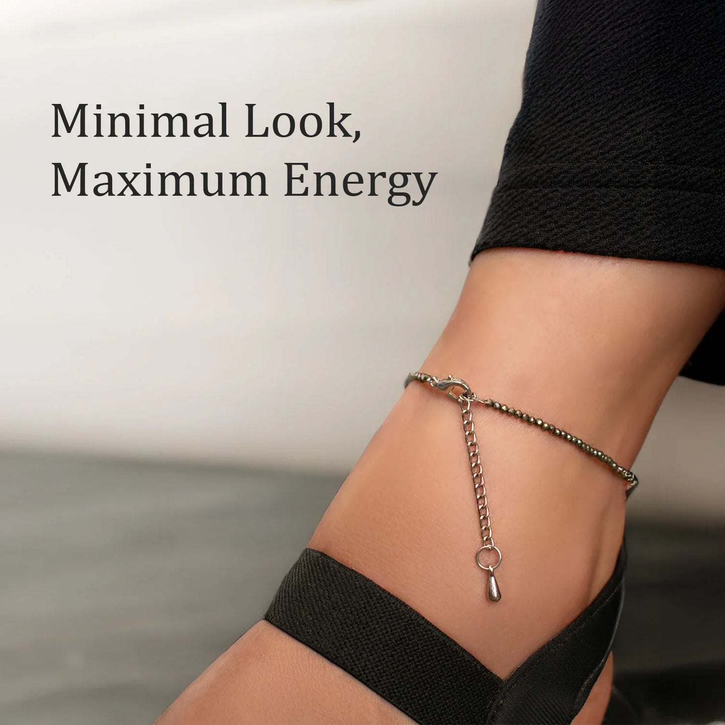 Raw Pyrite Anklet – Wealth | Money Attraction | Success & Confidence Booster